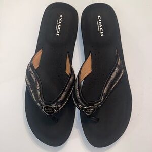 NWOT Coach Monogram Jasmine Thong Sandals